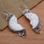 Garnet and bone dangle earrings, 'Owl Protector' - Garnet and Bone Owl Themed Dangle Earrings (image 2b) thumbail