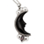 Garnet and buffalo horn pendant necklace, 'Dark Crescent Moon' - Silver and Garnet Moon Necklace with Water Buffalo Horn (image 2a) thumbail