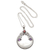 Garnet and amethyst pendant necklace, 'Peaceful Evening' - Moon Pendant Necklace with Amethyst and Garnet (image 2a) thumbail