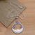 Garnet and amethyst pendant necklace, 'Peaceful Evening' - Moon Pendant Necklace with Amethyst and Garnet (image 2b) thumbail