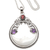 Garnet and amethyst pendant necklace, 'Peaceful Evening' - Moon Pendant Necklace with Amethyst and Garnet (image 2c) thumbail