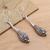 Sterling silver dangle earrings, 'Ancient Snake' - Balinese Serpent Sterling SIlver Dangle Earrings