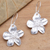Sterling silver dangle earrings, 'Drifting Blossoms' - Sterling Silver Flower Dangle Earrings from Bali Artisan
