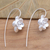 Sterling silver drop earrings, 'Delicate Bloom' - Artisan Crafted Flower Earrings in Sterling Silver thumbail