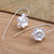 Sterling silver drop earrings, 'Delicate Bloom' - Artisan Crafted Flower Earrings in Sterling Silver (image 2b) thumbail