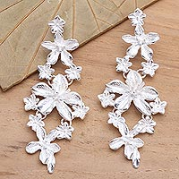 Featured review for Sterling silver dangle earrings, Springtime Cascade
