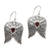 Garnet dangle earrings, 'Wings of Flight' - Artisan Crafted Balinese Silver Wings Earrings with Garnet thumbail