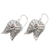 Garnet dangle earrings, 'Wings of Flight' - Artisan Crafted Balinese Silver Wings Earrings with Garnet (image 2b) thumbail