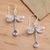 Amethyst dangle earrings, 'Dragonfly Freedom' - Artisan Crafted Balinese Silver Earrings with Amethyst (image 2) thumbail