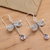 Amethyst dangle earrings, 'Dragonfly Freedom' - Artisan Crafted Balinese Silver Earrings with Amethyst (image 2b) thumbail