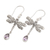 Amethyst dangle earrings, 'Dragonfly Freedom' - Artisan Crafted Balinese Silver Earrings with Amethyst (image 2c) thumbail