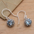 Blue topaz dangle earrings, 'Petite Frangipani Flowers' - Petite Blue Topaz Floral Earrings in Sterling Silver (image 2b) thumbail