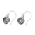 Blue topaz dangle earrings, 'Petite Frangipani Flowers' - Petite Blue Topaz Floral Earrings in Sterling Silver