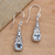 Blue topaz dangle earrings, 'Expression of Joy' - Balinese Fair Trade Silver and Blue Topaz Earrings (image 2) thumbail