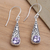 Amethyst dangle earrings, 'Expression of Joy' - Balinese Fair Trade Silver and Amethyst Earrings (image 2) thumbail