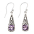 Amethyst dangle earrings, 'Expression of Joy' - Balinese Fair Trade Silver and Amethyst Earrings thumbail