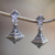 Sterling silver dangle earrings, 'Enlightened Bliss' - Handmade Buddha Curl Motif Sterling Silver Dangle Earrings (image 2) thumbail