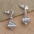 Sterling silver dangle earrings, 'Enlightened Bliss' - Handmade Buddha Curl Motif Sterling Silver Dangle Earrings (image 2b) thumbail