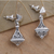 Sterling silver dangle earrings, 'Enlightened Bliss' - Handmade Buddha Curl Motif Sterling Silver Dangle Earrings (image 2d) thumbail