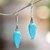 Sterling silver drop earrings, 'Palace Fountain' - Blue Reconstituted Turquoise and Silver Earrings from Bali (image 2) thumbail