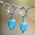 Sterling silver dangle earrings, 'Bogor Lanterns' - Silver and Blue Reconstituted Turquoise Earrings from Bali (image 2) thumbail