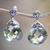 Prasiolite dangle earrings, 'Dazzling' - Silver Earrings from Bali Featuring 10 Carats of Prasiolite (image 2) thumbail