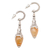 Carnelian dangle earrings, 'Temple Lantern' - Sterling Silver and Carnelian Earrings  Handcrafted in Bali thumbail