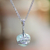 Chalcedony pendant necklace, 'Quiet Love' - Sterling Silver and Aqua Chalcedony Pendant Necklace (image 2) thumbail