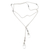 Collar Y de cuarzo - Collar Lariat Largo de Plata de Ley con Cuarzo Cristal