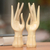 Wood ring holders, 'Graceful Gesture' (pair) - 2 Artisan Carved Hand Sculptures Designed to Hold Jewelry thumbail