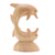 Escultura de madera, 'Dolphin Joy' - Escultura de madera de cocodrilo de delfines jugando