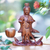 Holzskulptur, „Göttin Kwan Im“. - Handgeschnitzte balinesische Skulptur, signiert Kwan Im Göttin