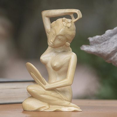 Hand Carved Balinese Signed Artistic Nude Sculpture