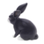 Wood sculpture, 'Inquisitive Dutch Rabbit' - Balinese Signed Black and White Dutch Rabbit Wood Sculpture (image 2h) thumbail
