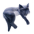 Wood sculpture, 'Catnap' - Hand Crafted Dark Grey Sleeping Kitty Cat Sculpture (image 2c) thumbail
