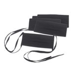Cotton face masks, 'Pleats' (set of 5) - Set of 5 Artisan Crafted Tie-On Black Cotton Face Masks