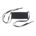 Cotton face masks, 'Pleats' (set of 5) - Set of 5 Artisan Crafted Tie-On Black Cotton Face Masks
