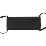 Cotton face masks, 'Pleats' (set of 5) - Set of 5 Artisan Crafted Tie-On Black Cotton Face Masks