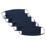 Cotton face masks 'Elastic Blue' (set of 5) - Set of 5 Double Layer Blue Cotton Elastic Loop Face Masks