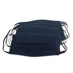 Cotton face masks 'Elastic Blue' (set of 5) - Set of 5 Double Layer Blue Cotton Elastic Loop Face Masks