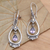 Gold-accented amethyst dangle earrings, 'Victoriana' - Victorian Style Amethyst Dangle Earrings thumbail