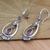 Gold-accented amethyst dangle earrings, 'Victoriana' - Victorian Style Amethyst Dangle Earrings (image 2b) thumbail