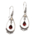 Gold-accented garnet dangle earrings, 'Victoriana' - Sterling Silver Garnet Earrings with Gold Accents (image 2a) thumbail
