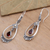Gold-accented garnet dangle earrings, 'Victoriana' - Sterling Silver Garnet Earrings with Gold Accents (image 2b) thumbail