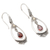 Gold-accented garnet dangle earrings, 'Victoriana' - Sterling Silver Garnet Earrings with Gold Accents