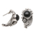 Onyx half-hoop earrings, 'Bountiful Garden' - Nature-Themed Onyx Half-Hoop Earrings