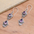 Amethyst dangle earrings, 'Traditional Ways' - Vintage Style Amethyst Dangle Earrings (image 2b) thumbail