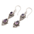 Amethyst dangle earrings, 'Traditional Ways' - Vintage Style Amethyst Dangle Earrings (image 2c) thumbail
