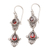 Garnet dangle earrings, 'Traditional Ways' - Hand Crafted Garnet Dangle Earrings (image 2a) thumbail