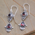 Garnet dangle earrings, 'Traditional Ways' - Hand Crafted Garnet Dangle Earrings (image 2b) thumbail